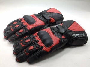 2XLサイズ　XXLサイズ　ZERO motors　赤　本革　防寒　防水　バイク用手袋　プロテクター付き