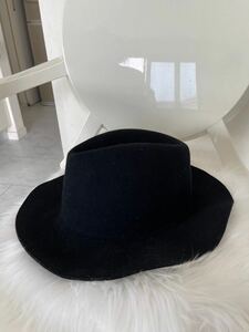  wool 100% folded in the middle hat black black 