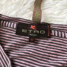 エトロ　ETRO トップス 長袖 ボーダー カットソー メンズ サイズM ピンク系_画像3