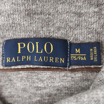 POLO RalphLauren ジャージニットスウェット ショールカラー ポニー刺 グレー 綿100 (M)_画像5