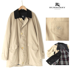 BURBERRY LONDON バーバリー ハーフブルゾン タウンコート ニット裏地/チェック柄　ベージュ M