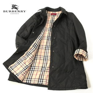 スペイン製 赤タグ BURBERRY LONDON スナップコート ダイヤキルト ブラック XL