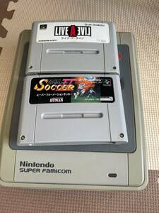 【即決　送料込み】スーパーファミコン本体＋コード類＋ソフト　LIVE A LIVE スーパーフォーメーションサッカー　11月特価