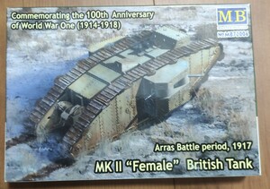 定型外発送可 1/72 マークII型菱形戦車 - 雌型 (機銃搭載) アラス戦 1917年 　MB72006　Mk.2　マスターボックス　未組立