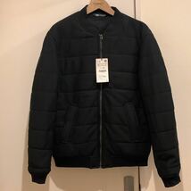 送料無料 ZARA ザラ 中綿 パフ ジャケット ダウン ブラック ミリタリー XL ma-1_画像1