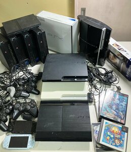 ★SONY Playstation プレステ 本体PS×1台、PS2×5台、PS3×4台、PSP×2、コントローラー ソフト 他まとめ売り ジャンク 32.53kg★