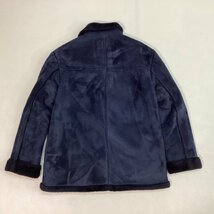 ■KANSAI JEANS 山本寛斎 ヤマモトカンサイ ムートン風スエードボワコート アウター 防寒 古着 ヴィンテージ メンズ サイズL 黒ブラック■_画像2