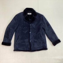 ■KANSAI JEANS 山本寛斎 ヤマモトカンサイ ムートン風スエードボワコート アウター 防寒 古着 ヴィンテージ メンズ サイズL 黒ブラック■_画像1