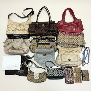 ●COACH コーチ バッグ 財布 13点 まとめ シグネチャー レザー トート ショルダー ハンドバッグ 等 MIX レディース 卸 現状品 5.76kg●