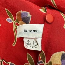 ■【送料198円】Christian Dior PRET-A-PORTER クリスチャンディオールプレタポルテ トップス 長袖シャツ レディース サイズL 総柄 赤■_画像8