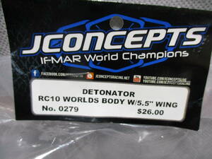未使用未開封品 JCONCEPTS No.0279 RC10 DETONATOR WORLDS BODY W/ 5.5INCH WING FOR TEAM ASSOCIATED RC10