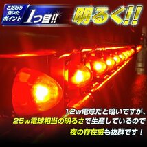 【電球色2個セット】 ルミナスルーセントバルブ バスマーカー用 s25 シングル BA15s 12v 24v LED デコトラ トラック 竹村商会_画像4