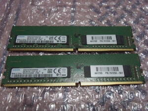 【送料込み 即決】SAMSUNG純正 DDR4 2133 PC4-17000 ECC Unbuffered 8GB×2枚 計16GB 両面実装
