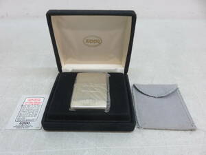 ZIPPO STERLING SILVER ジッポー スターリング シルバー 筆記体ロゴ ストライプ エンジンターン U.S.A アメリカ製 新品 未使用品