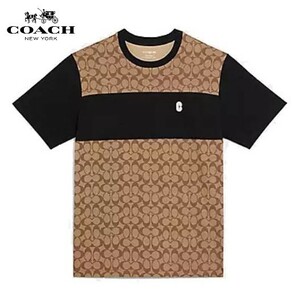 ◆新品タグ付き/正規品◆【COACH★C9602-L】コーチ メンズトップス シグネチャー 半袖Tシャツ カーキ 定価33,000円 即決!! 