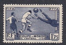 ◎フランス・記念 ≪ワールド・カップ・サッカー≫1938年 1種完/NH Scott＃349_画像1