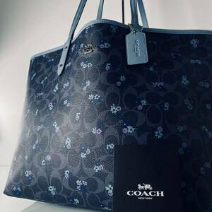 1円〜●極美品 COACH コーチ●トートバッグ ハンドバッグ ビジネスバッグ●手提げ 肩掛け 希少 レディース メンズ 大容量 A4 花柄 フラワー