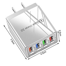新品 USB 充電器 4ポート ACアダプター 2個セット 100V電源 急速 Q.C3.0スマホ iPhone Android スマートフォン 携帯電話 白 ホワイト 軽量_画像2