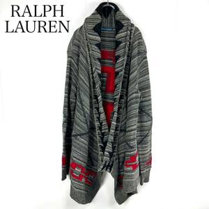 RALPH LAUREN ラルフローレン　Mサイズ　165/92A ニット　ガウン　柄　コットン　ウール　カシミヤ　グレー