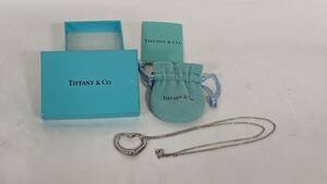 【H1766】 TIFFANY&Co. ティファニー 925 刻印 オープンハート ネックレス アクセサリー SV シルバー 銀 総重量約3.2g 箱あり/袋あり