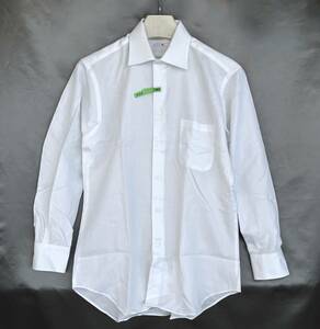 美品 Suit Select 長袖シャツ メンズ L 82 形態安定 ワイシャツ ノンアイロン 生地に模様 ビジネス クリーニング済 スーツセレクト D499
