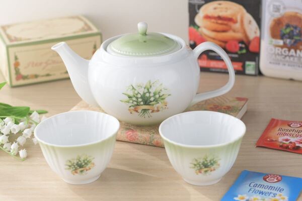 マニー エルブ フェリシエンヌ・ド・プランタン ティーポット フリーカップと3点セット すずらん 日本製 陶器 新品