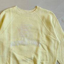 60s GEORGETOWN カレッジプリント スウェット ヴィンテージ USA製 イエロー 綿100 ラグラン champion 50s 70s_画像1