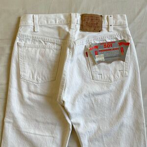 デッドストック! 80s Levi’s 501 ホワイト デニムパンツ W31 USA製 ビンテージ リーバイス 白 90s