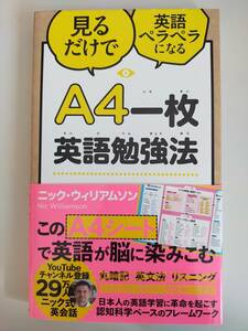 見るだけで　英語ペラペラになる　A4一枚英語勉強法　ニック・ウィリアムソン　【即決】