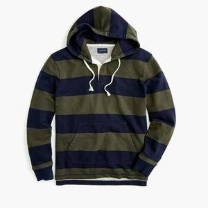 【新品】サイズ:XL J.CREW JEANS ジェイクルー ジーンズ French Terry Rugby Hoodie ラグビー パーカー ダークモス/ネイビー 3