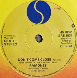 Ramones-Don't Come Close★英Orig.7"
