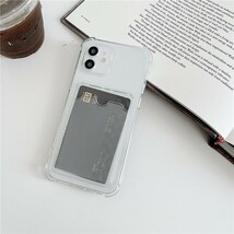 スマホケース【iPhone12proMax】カード収納 トレカ 韓国 クリア 透明_画像8