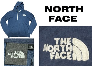 希少ノースフェイスNorthFace両面刺繍入りジップアップパーカー★ネイビー★NT61720X★XL