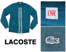 未使用USA買付60’Sビンテージ・レプリカ★ラコステLACOSTE LIVEジップアップ・カーディガン★グリーン★L_画像1