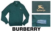 新品同然イングランド製バーバリーBURBERRY刺繍入りメリノウール★ポロ・セーター★グリーン★M_画像1