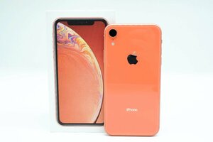 １円～【極美品】Apple iPhoneXR A2106 (MT0A2J/A) 64GB コーラル au KDDI端末 元箱あり 〇判定