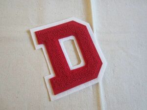 刺繍 パイル エンジ 赤 レッド「D」ロゴ イニシャル ワッペン/アメカジ スタジャン カレッジ カスタム Gジャン 古着 P26