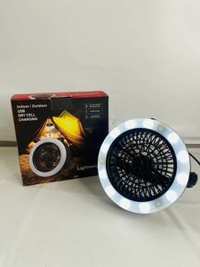 【0710-31】 CAMPING FAN 2-IN-1 LED LIGHT Lightweight アウトドア　キャンプ　動作確認済　電池別売り　中古現状品