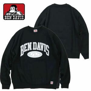 ■新品 未使用■BEN DAVIS カレッジロゴ ワッペン刺繍 ワイド スウェットスウェットトレーナー クルーネック Sweatshirt