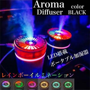 車 加湿器 ディフューザー アロマ 次亜塩素酸水 消毒 USB BLACK