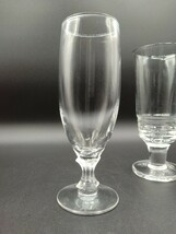 昭和レトロ 足付き ガラス コップ 2客 ビールグラス シャンパングラス ゴブレット _画像3