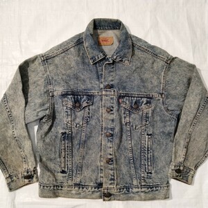 Levi'sリーバイス　70507 0219　ケミカルウォッシュ　デニムジャケット　USA製　トラッカー　ジャケット　Gジャン M ポケット　ジージャン