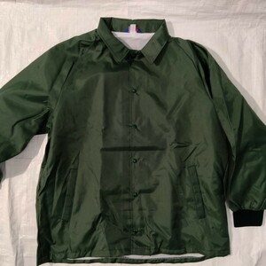 ASW　アメリカン スピリット ウエア　ナイロン　コーチジャケット　ウィンドブレーカー　グリーン　coach jacket アメリカ製　XL 裏ネル