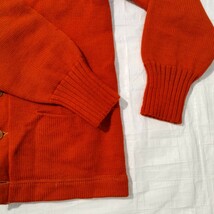 60's vintage IMPERIAL knitting co ウール　カーディガン ベークライト　ボタン　wool ビンテージ　スクール　カーディガン　オレンジ　36_画像7