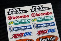 No Fear Twin Air Brembo Michelin Decals ブレンボ ミシュラン ステッカー シール デカール セット_画像2