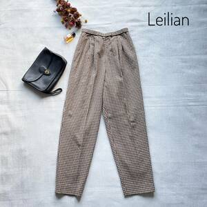  beautiful goods * carefuly selected standard dressing up! regular price 2 ten thousand Leilian check wool pants 11 size beige 