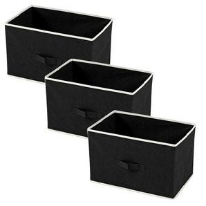 カラーボックス用 インナーボックス 横型 ブラック3個セット 収納ボックス カラーBOX インナーBOX 小物収納 整理箱 78441の画像1