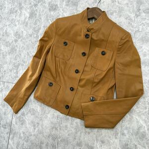 C @ イタリア製 '極上レザー使用'『KITON キートン』LETHER ジャケット size44 着心地抜群 レディース 婦人服 アウター CAMEL キャメル