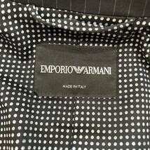 B@ イタリア製 '高級感溢れる'『EMPORIO ARMANI エンポリオアルマーニ』 黒タグ WOOL混 ストライプ柄 ２釦 テーラードジャケット 40 婦人服_画像7