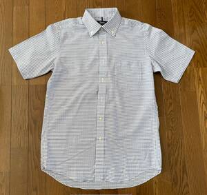 Tern　チェック　ボタンダウン　半袖シャツ　ホワイト×ブルー　サイズ　L
